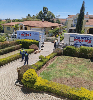 Family Movers Ethio trucks at a large residential move in Addis Ababa, Ethiopia