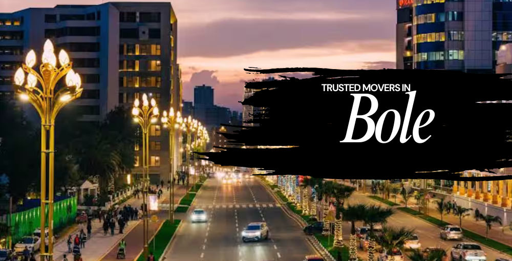 Bole Sub-City Addis Ababa skyline showing modern condominium buildings and Bole Road — Family Movers Ethio service area